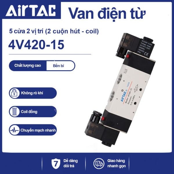 4V420-10 Van điện từ khí nén Airtac (4V420-10 Năm cửa hai vị trí - 5/2)